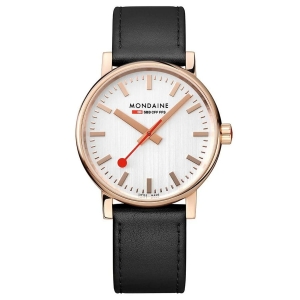 Mondaine MSE.40112.LB evo2 Black leather 40mm Szwajcarski Zegarek Męski